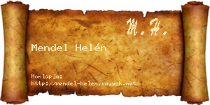 Mendel Helén névjegykártya